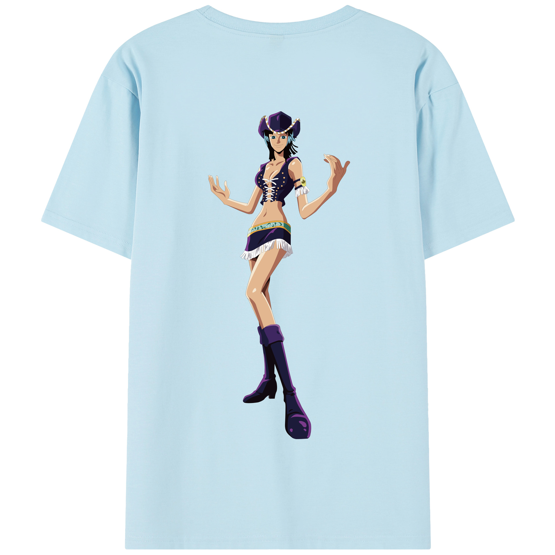 ワンピース ニコ・ロビン ONE PIECE Nico Robin 綿100％半袖Tシャツ（背面プリント）